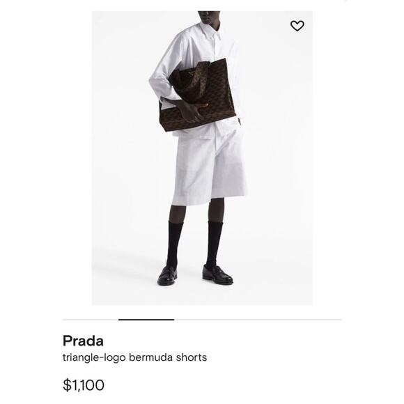 Prada White Logo Shorts - Men’s Size 50 Italian - EUC - AUTHENTIC - Picture 4 of 16